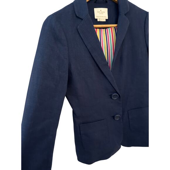 Kate Spade Tami Linen Jacket Blazer French Blue Size 2 - Picture 6 of 9